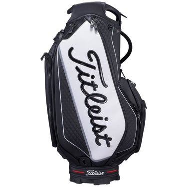 タイトリスト Titleist　ツアー メンズ キャディバッグ TB26SF9A 01 ブラック×ホワイト　2026年モデル キャディバッグ 全体 反対側面