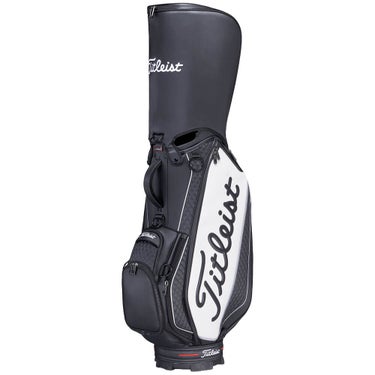 タイトリスト Titleist　ツアー メンズ キャディバッグ TB26SF9A 01 ブラック×ホワイト　2026年モデル キャディバッグ フード装着・側面