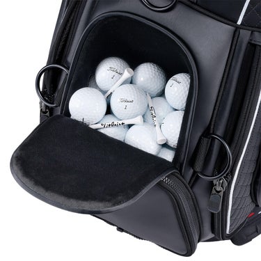 タイトリスト Titleist　ツアー メンズ キャディバッグ TB26SF9A 01 ブラック×ホワイト　2026年モデル キャディバッグ ポケット内部ディテール