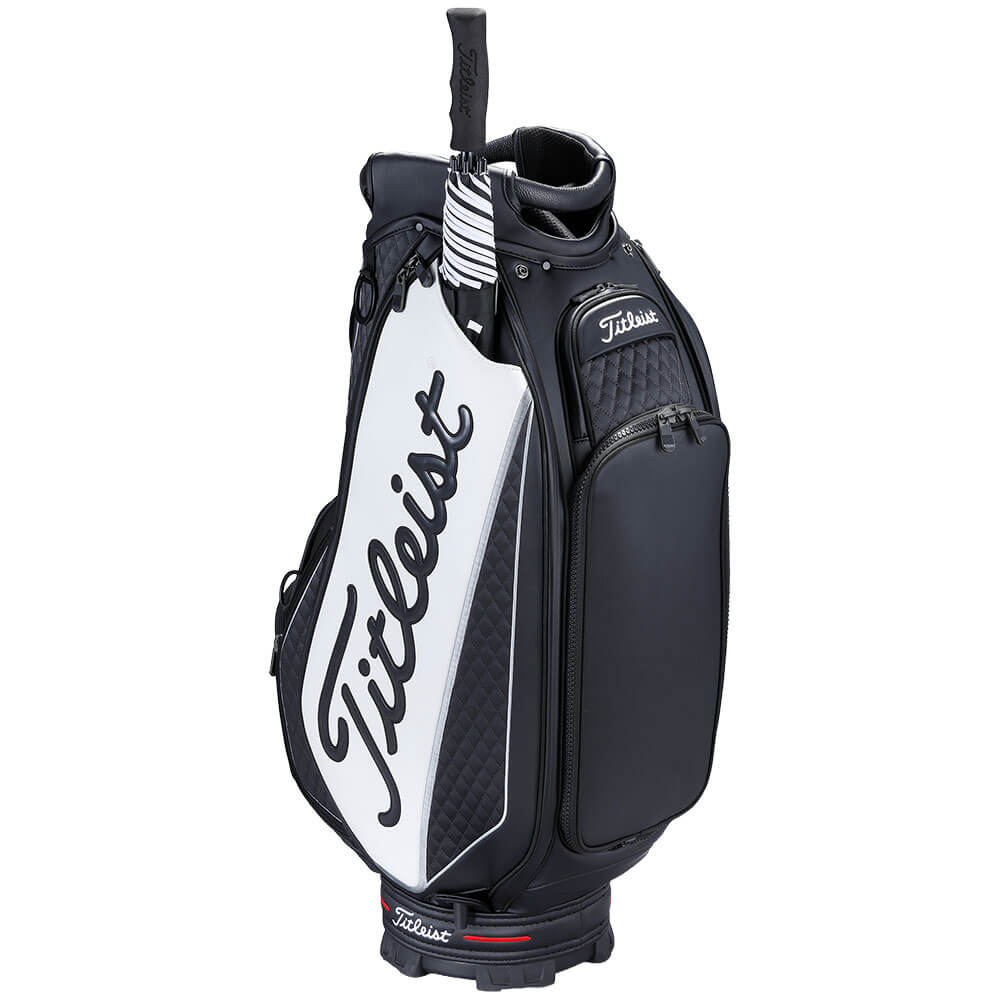 タイトリスト Titleist　ツアー メンズ キャディバッグ TB26SF9A 01 ブラック×ホワイト　2026年モデル キャディバッグ 付属機能・側面