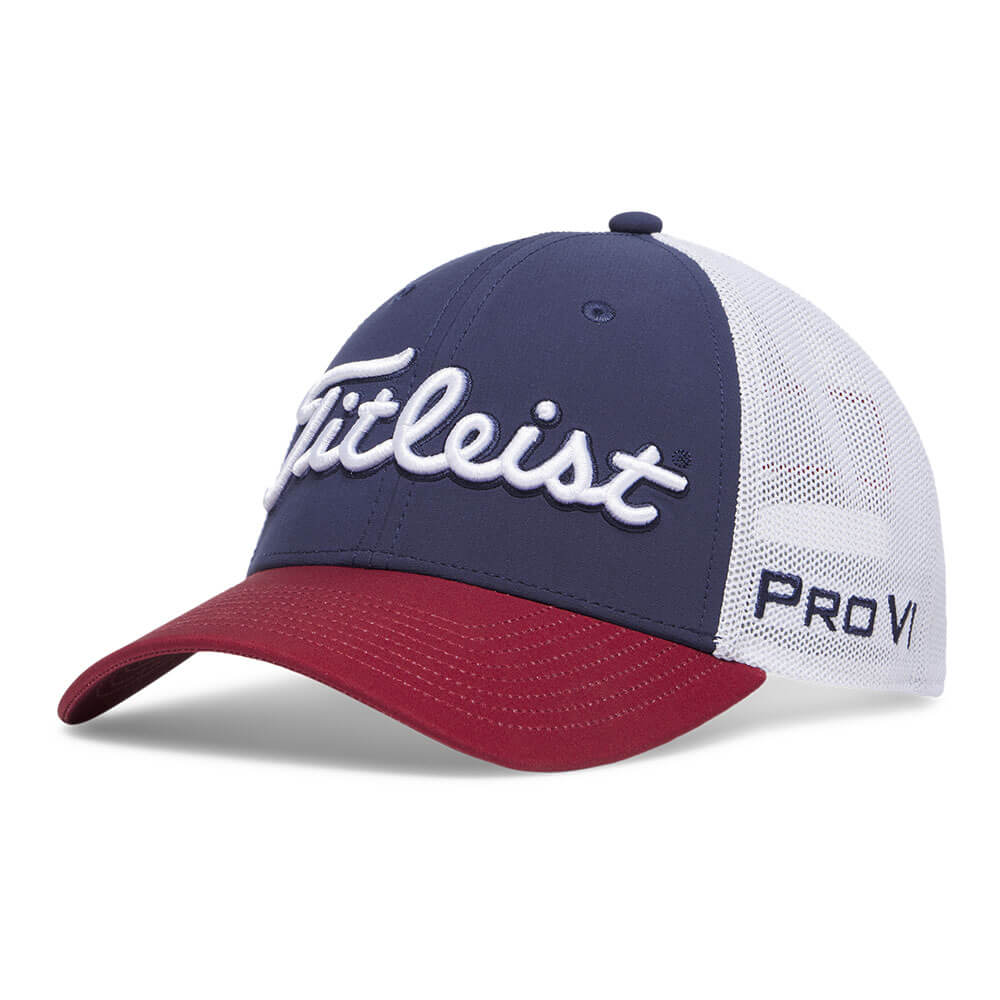 タイトリスト Titleist　メンズ ツアーパフォーマンスメッシュキャップ TH25ATPMA 461 ネイビー×クリムゾンレッド×ホワイト　2026年モデル ネイビー×レッド×ホワイト