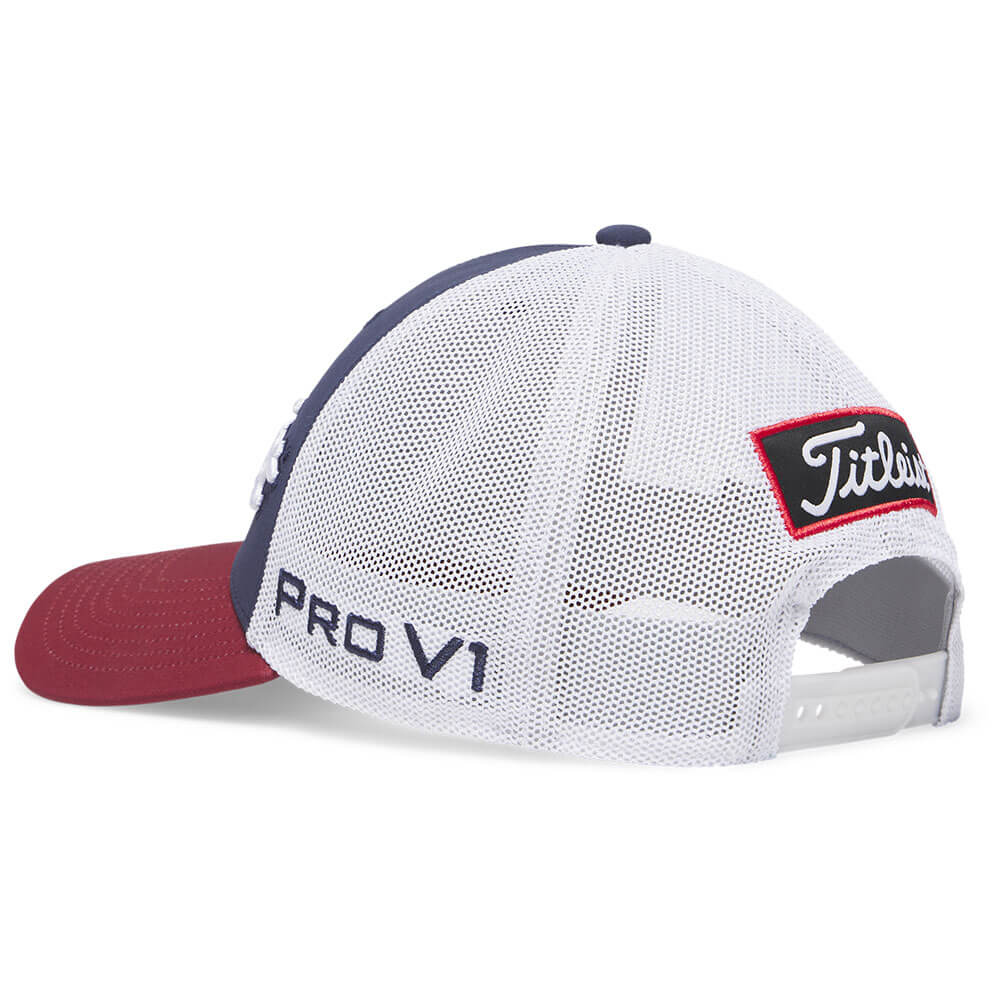 タイトリスト Titleist　メンズ ツアーパフォーマンスメッシュキャップ TH25ATPMA 461 ネイビー×クリムゾンレッド×ホワイト　2026年モデル ヘッドウェア 背面・アジャスター