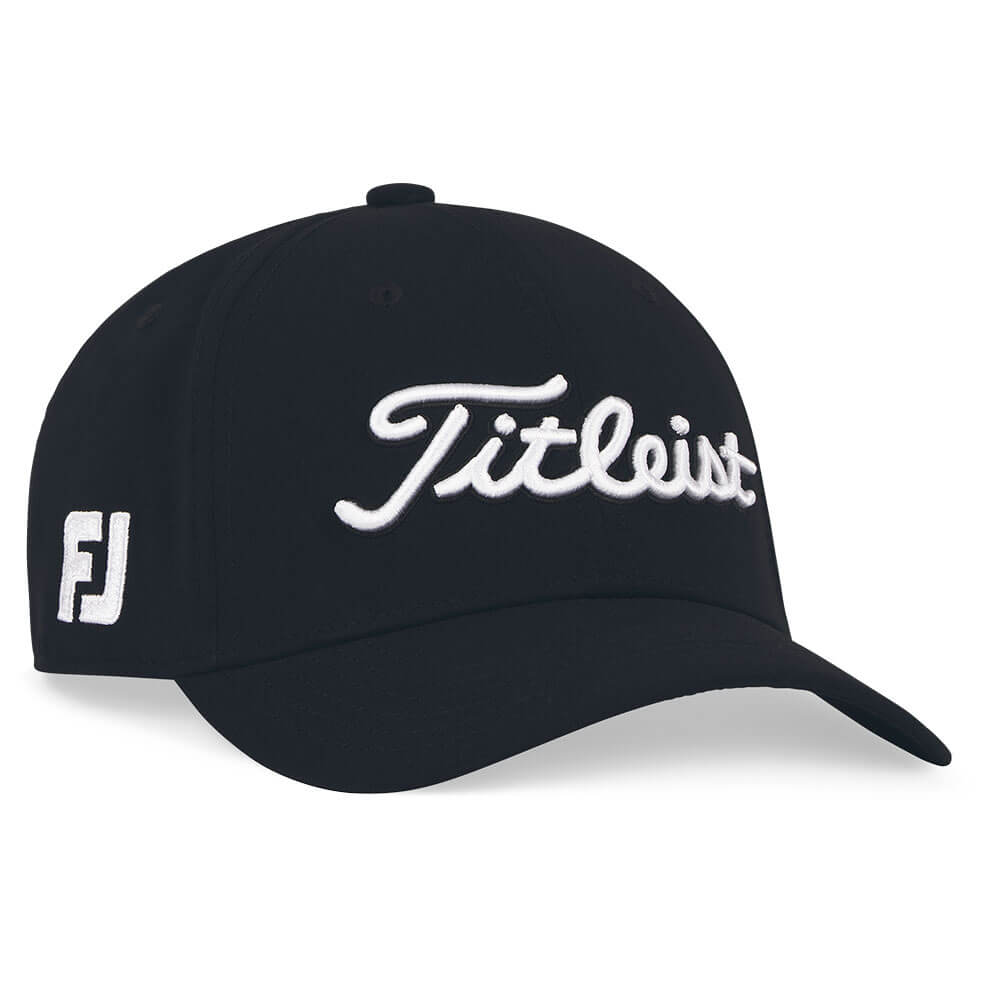 タイトリスト Titleist　ジュニア ツアーパフォーマンス キャップ TH25AJRTPN2 01 ブラック×ホワイト　2026年モデル ヘッドウェア 全体 正面・側面