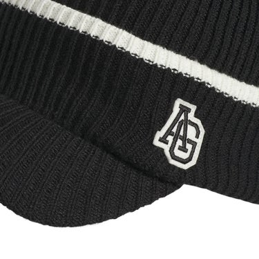 アディダス adidas　メンズ クライマウォーム パッド バイザー ニットキャップ TC901 KG1844 ブラック　2026年モデル ヘッドウェア 全体 正面・ロゴ