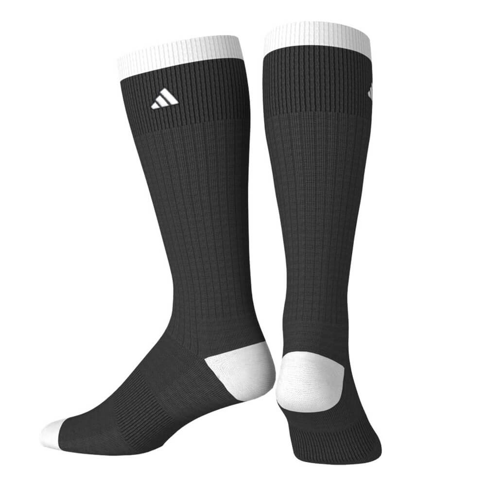 アディダス adidas　レディース ひざ丈 ライン クッションソックス CD813 KF0470 ブラック　2026年モデル ブラック