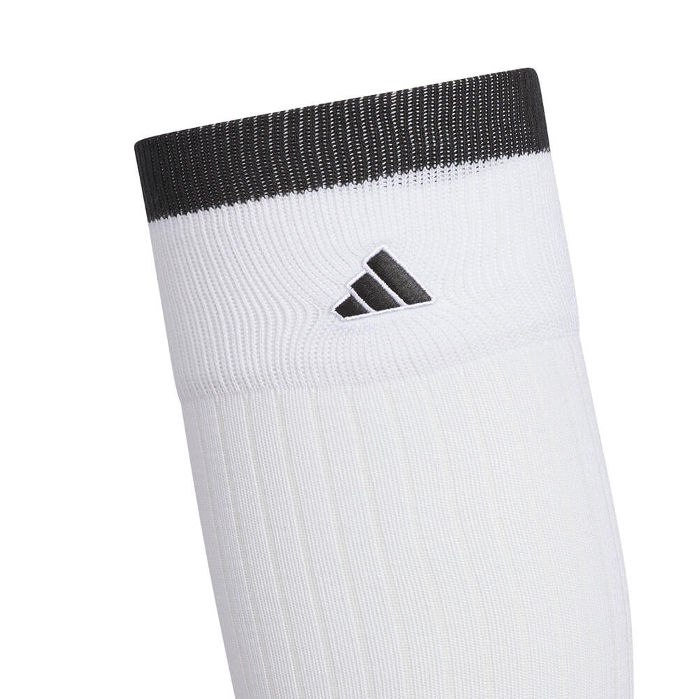 アディダス adidas　レディース ひざ丈 ライン クッションソックス CD813 KF0471 ホワイト/ブラック　2026年モデル ソックス 全体・側面