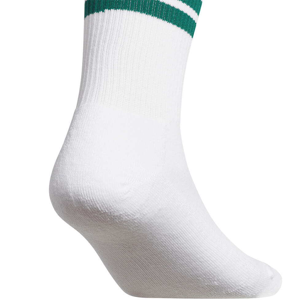 アディダス adidas　レディース クルー丈 スリーストライプス クッションソックス KO387 KH4213 ホワイト/カレッジグリーン　2026年モデル ソックス 足裏・ソールディテール