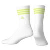 アディダス adidas　レディース クルー丈 スリーストライプス クッションソックス KO387 KH4214 ホワイト/セミフローズンレモン　2026年モデル ホワイト/フローズンレモン