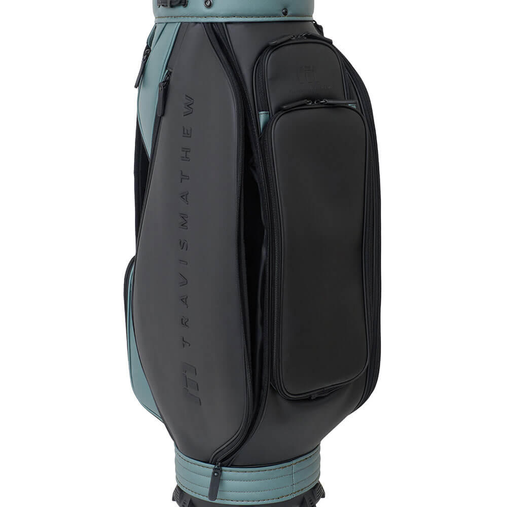トラヴィスマシュー Travis Mathew　RTM カートキャディバッグ 7AN901 3BAG グリーン　2026年モデル キャディバッグ 全体 反対側面
