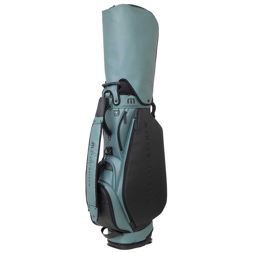トラヴィスマシュー Travis Mathew　RTM スタンド キャディバッグ 7AN902 3BAG グリーン　2026年モデル スタンドキャディバッグ 全体 反対側面