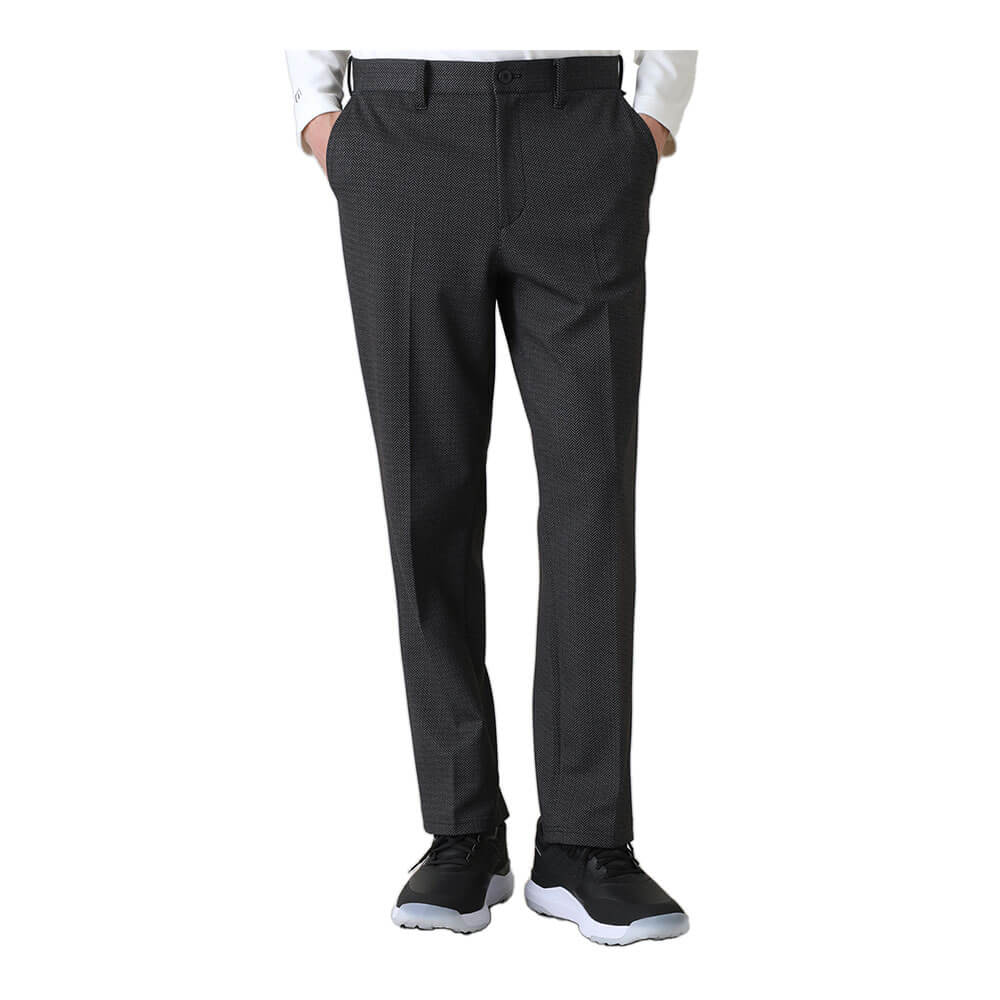 トラヴィスマシュー Travis Mathew　メンズ ヘリンボーンプリントスムース ワイドパンツ 7AP052　2026年モデル ブラック