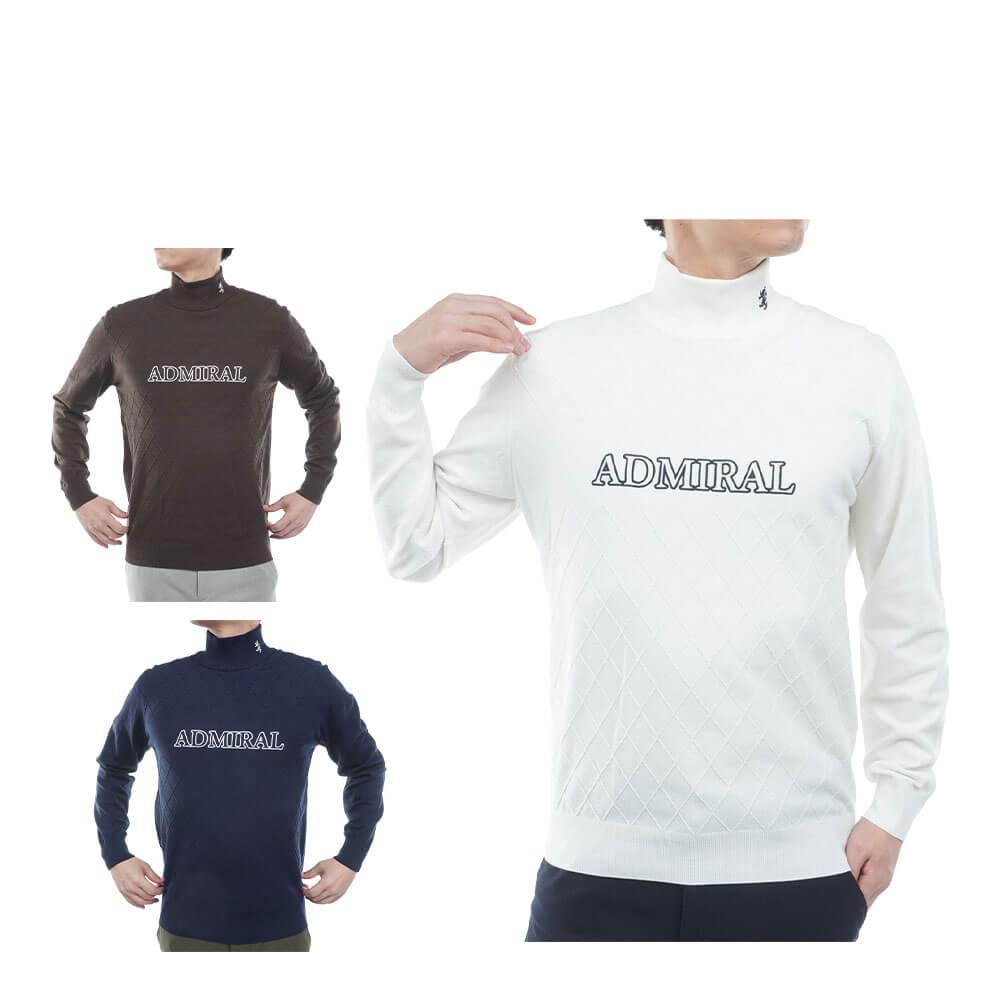 アドミラル Admiral　メンズ ダイヤケーブル 長袖 ハイネック セーター ADMA677　2026年モデル 詳細1