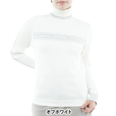 アドミラル レディース 長袖 タートルネック リブセーター ADLA670 ゴルフウェア 詳細2