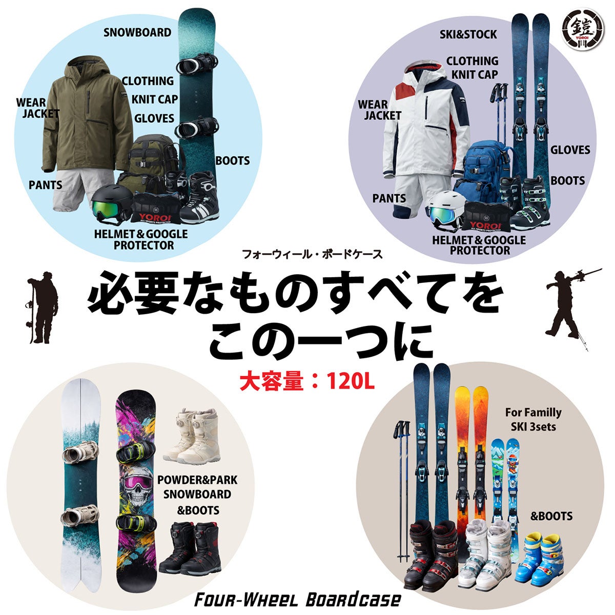 ヨロイ YOROI　Four-Wheel Boarcase フォーウィールボードケース BLACK　スキーケース・スノーボードケース 2026-2027 詳細11