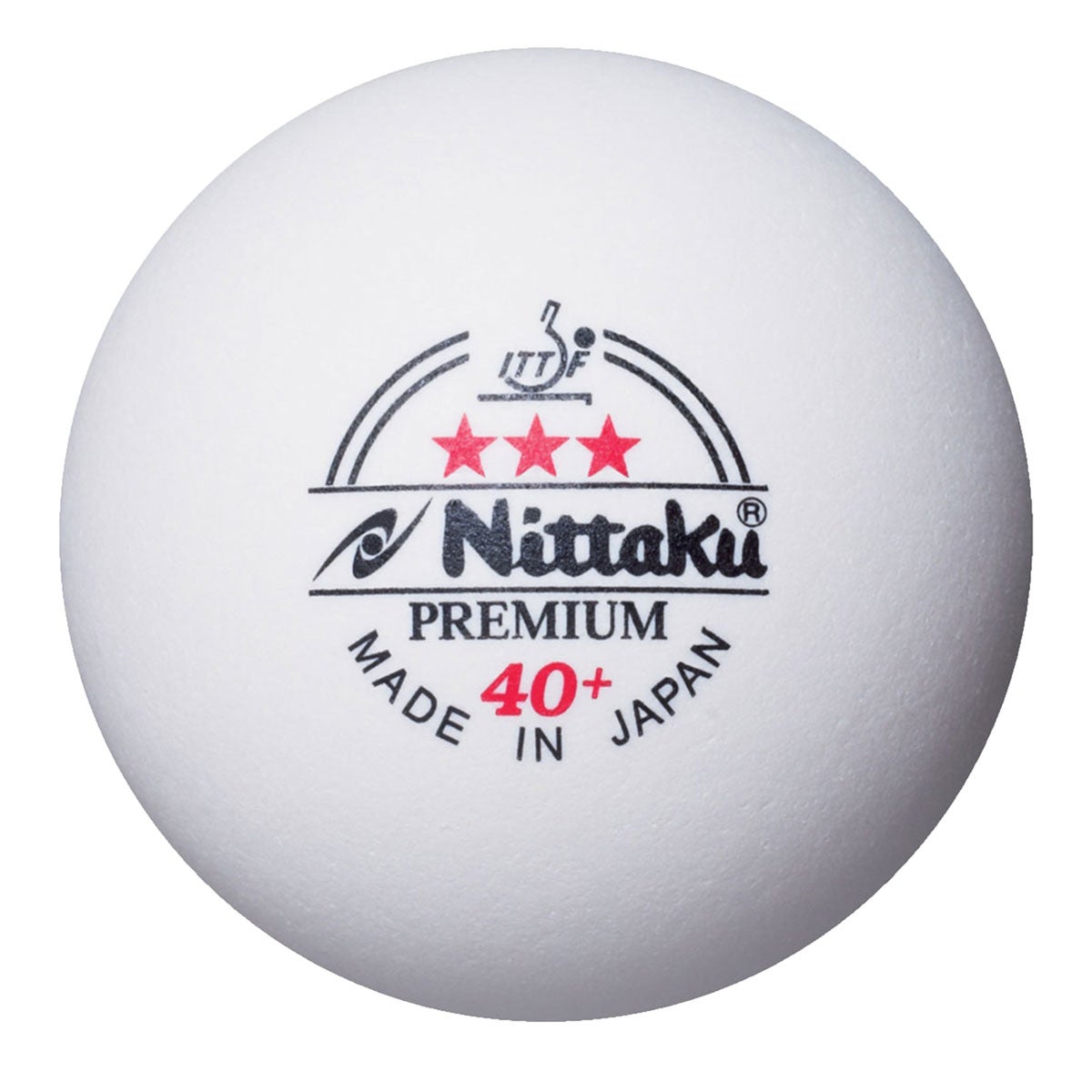 ニッタク Nittaku　プラ3スタープレミアム 1ダース 卓球競技ボール NB-1301 ホワイト 卓球ボール本体の色と印字を確認できる画像