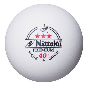 ニッタク Nittaku　プラ3スタープレミアム 1ダース 卓球競技ボール NB-1301 ホワイト 卓球ボール本体の色と印字を確認できる画像