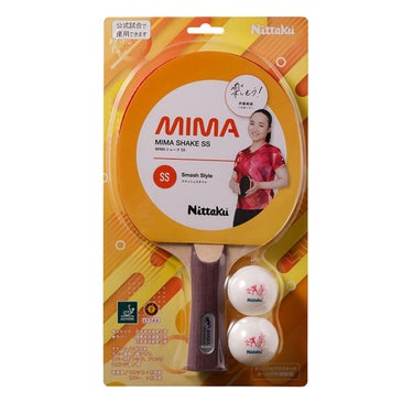 ニッタク Nittaku　MIMAシェーク SS 卓球ラバー張りラケット NH-5157 レッド×ブラック ラケットの構成や仕様を説明する画像