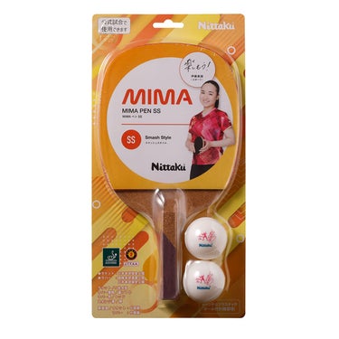 ニッタク Nittaku　MIMAペン SS 卓球ラバー張りラケット NH-5158 レッド ラケットの構成や仕様を説明する画像