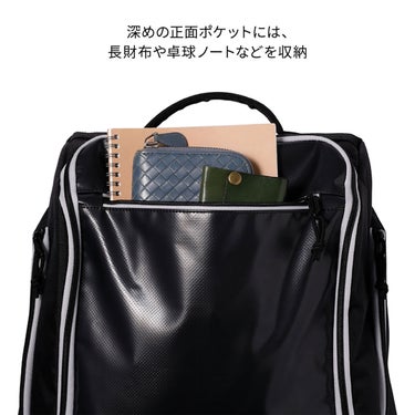 ニッタク Nittaku　アップライト デイパック 34L NK-7530 グレー（72） バッグのハンドル、ポケット、ロゴなどを確認できる画像