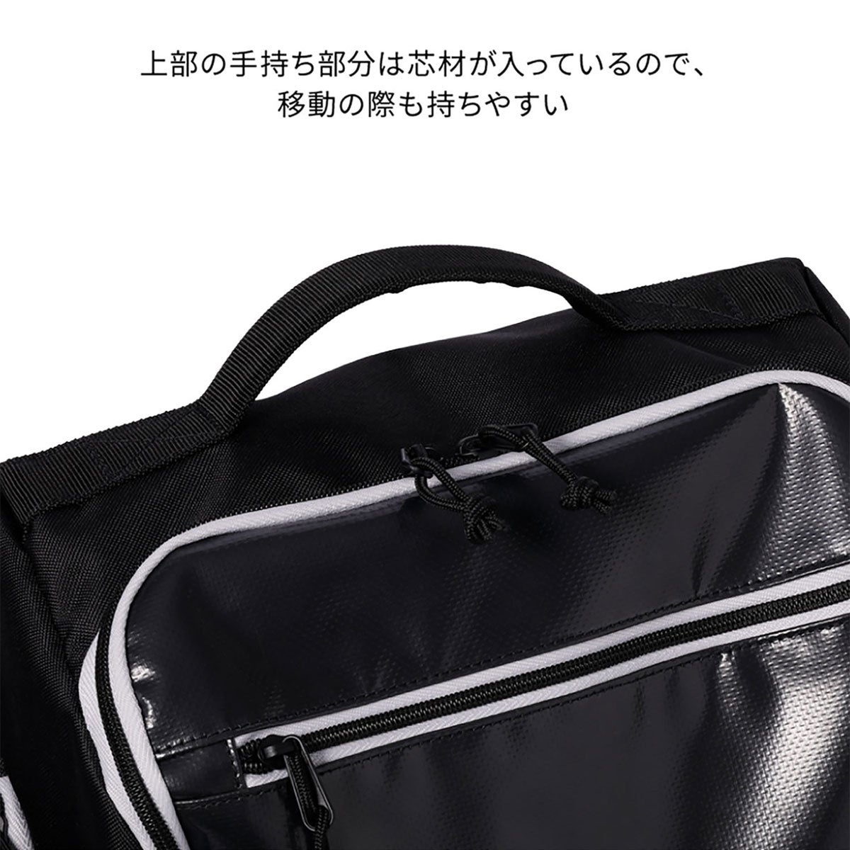 ニッタク Nittaku　アップライト デイパック 34L NK-7530 グレー（72） バッグのハンドル、ポケット、ロゴなどを確認できる画像