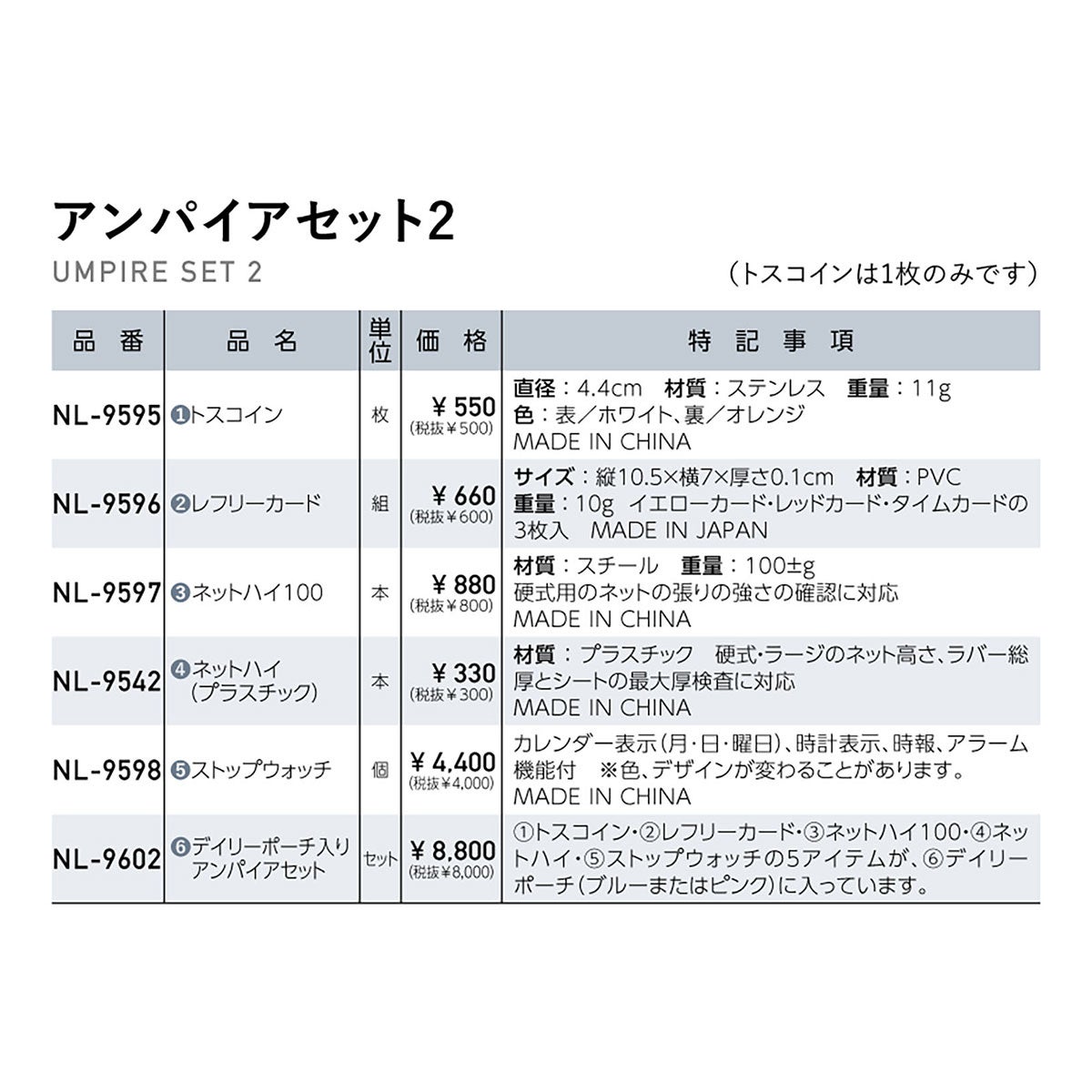 ニッタク Nittaku　アンパイアセット2 NL-9602 商品のディテールまたは仕様・使用方法を確認できる画像（6）
