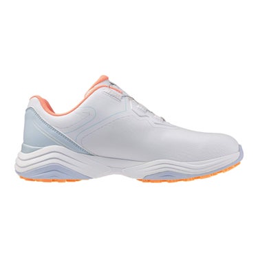 ミズノ MIZUNO　ネオインパクト プラス エナジー ボア メンズ スパイクレス ゴルフシューズ 51GM2681 41 ホワイト×コーラル×サックス 詳細2