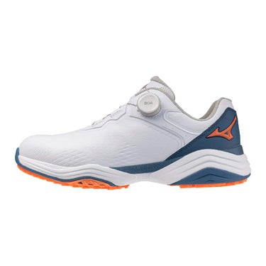 ミズノ MIZUNO　ネオインパクト プラス エナジーワイド ボア メンズ スパイクレス ゴルフシューズ 51GQ2691 01 ホワイト×オレンジ×ブルー 詳細1