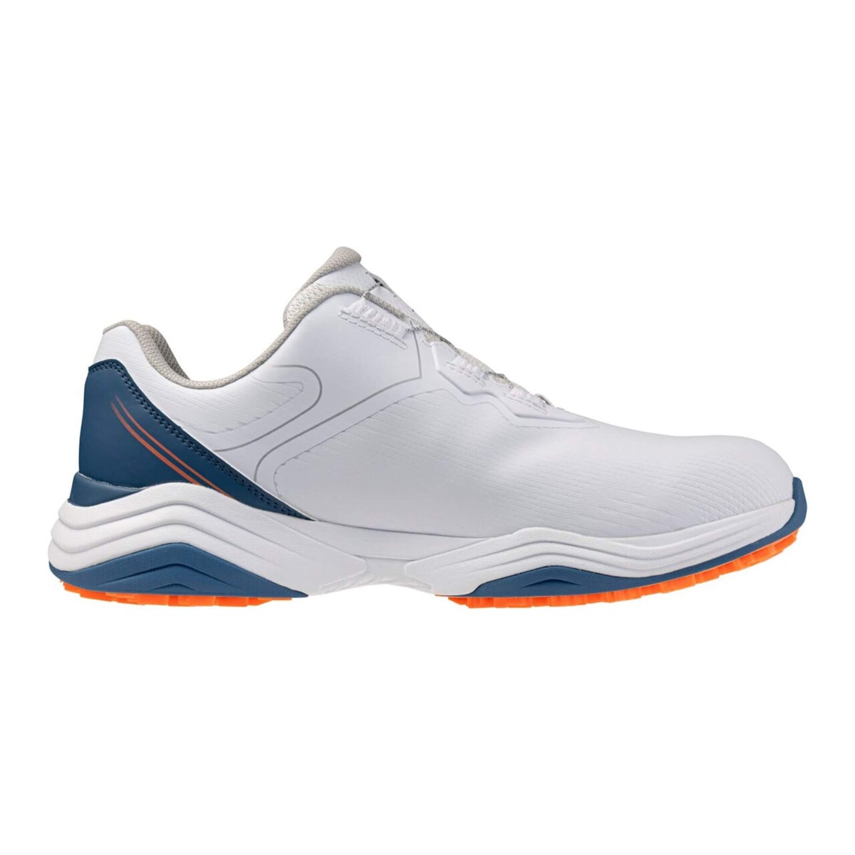 ミズノ MIZUNO　ネオインパクト プラス エナジーワイド ボア メンズ スパイクレス ゴルフシューズ 51GQ2691 01 ホワイト×オレンジ×ブルー 詳細2