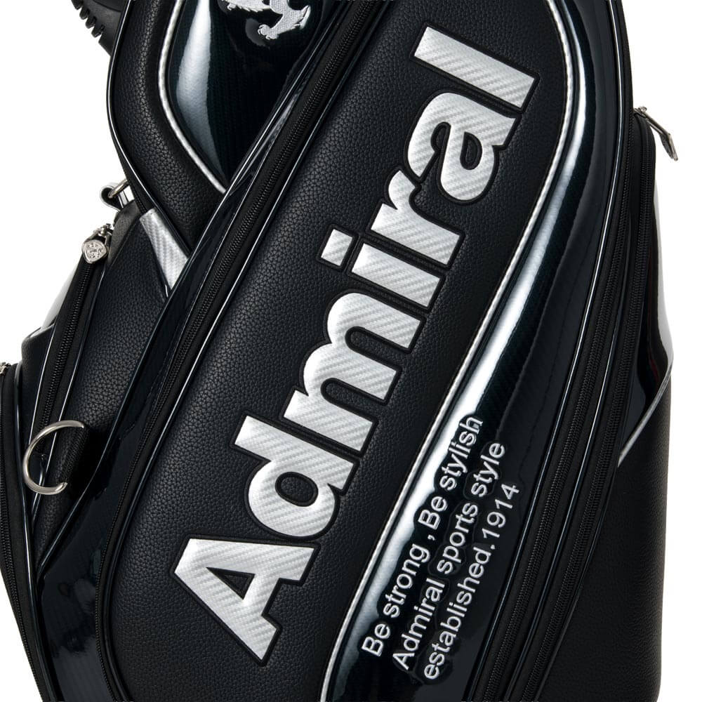 アドミラル Admiral　プロスポーツ カート キャディバッグ ADMG6BC2 10 ブラック キャディバッグのポケット、ロゴ、金具、素材表面などのディテールを確認できる画像（5）