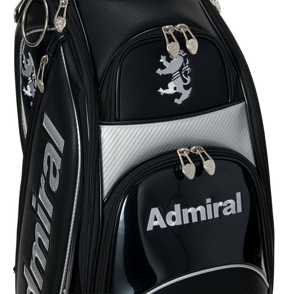 アドミラル Admiral　プロスポーツ カート キャディバッグ ADMG6BC2 10 ブラック キャディバッグのポケット、ロゴ、金具、素材表面などのディテールを確認できる画像（6）