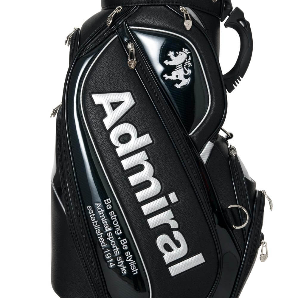 アドミラル Admiral　プロスポーツ カート キャディバッグ ADMG6BC2 10 ブラック キャディバッグのポケット、ロゴ、金具、素材表面などのディテールを確認できる画像（7）