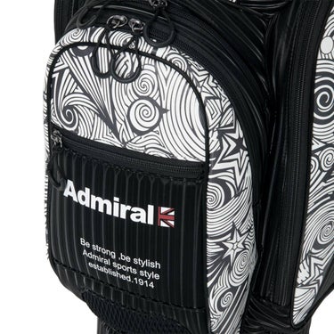 アドミラル Admiral　ダズル カート キャディバッグ ADMG6BC3 10 ブラック キャディバッグのポケット、ロゴ、金具、素材表面などのディテールを確認できる画像（2）
