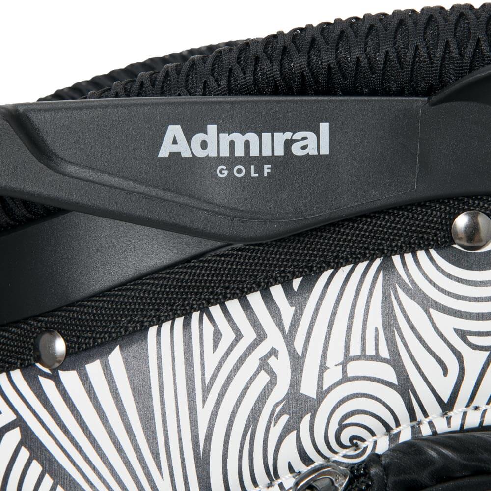 アドミラル Admiral　ダズル カート キャディバッグ ADMG6BC3 10 ブラック キャディバッグのポケット、ロゴ、金具、素材表面などのディテールを確認できる画像（4）