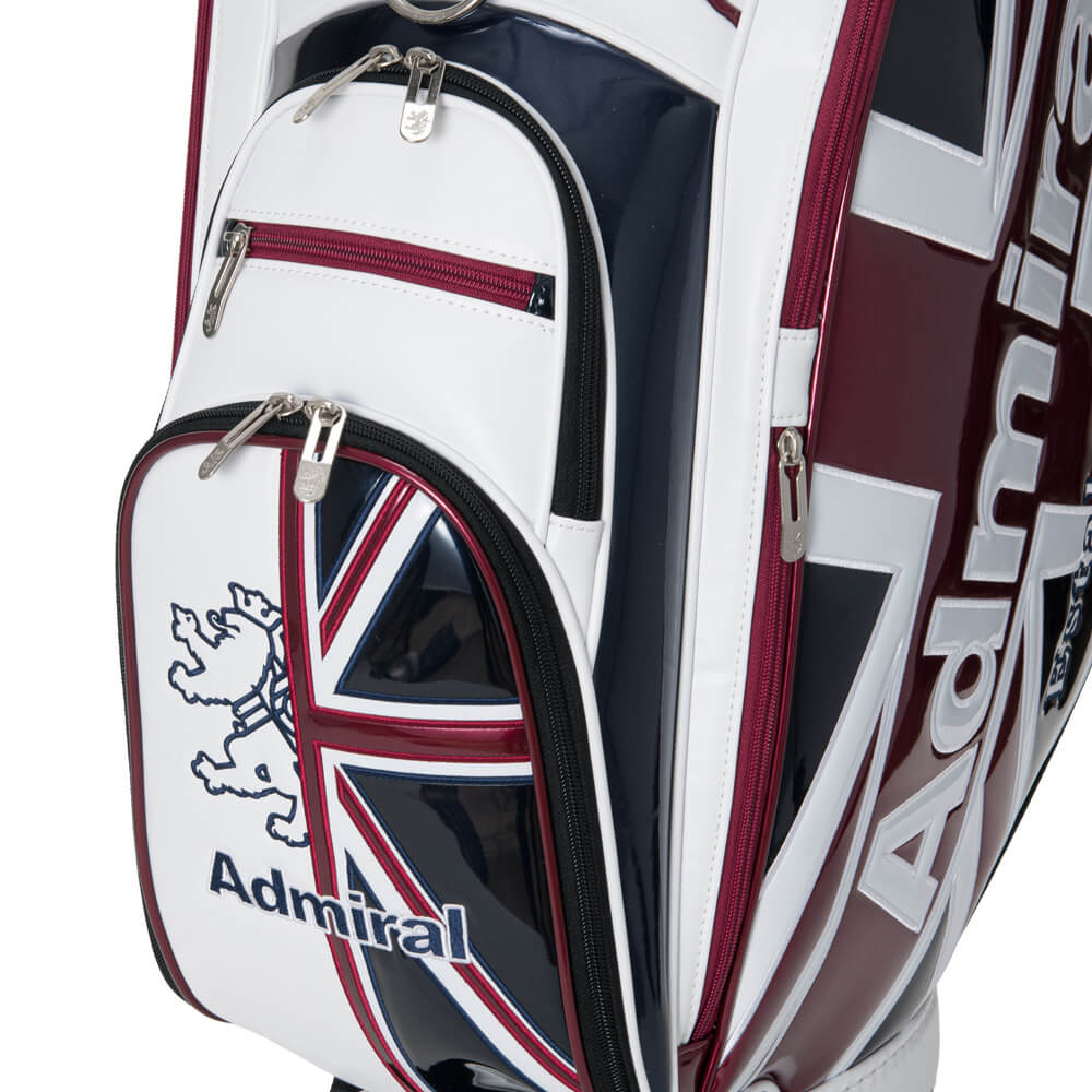 アドミラル Admiral　UJスポーツ カート キャディバッグ ADMG6BC4 90 トリコロール キャディバッグのポケット、ロゴ、金具、素材表面などのディテールを確認できる画像（2）