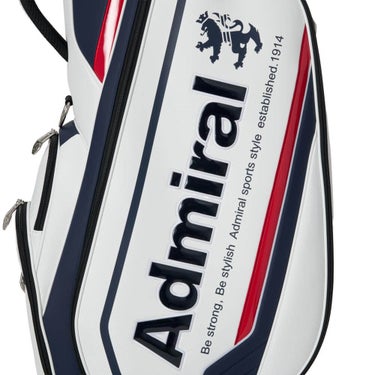アドミラル Admiral　スタンダード カート キャディバッグ ADMG6BC5 00 ホワイト キャディバッグのポケット、ロゴ、金具、素材表面などのディテールを確認できる画像（5）