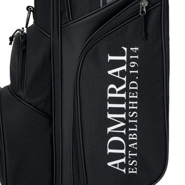 アドミラル Admiral　トラッド スタンド キャディバッグ ADMG6BC6 10 ブラック キャディバッグのポケット、ロゴ、金具、素材表面などのディテールを確認できる画像（5）