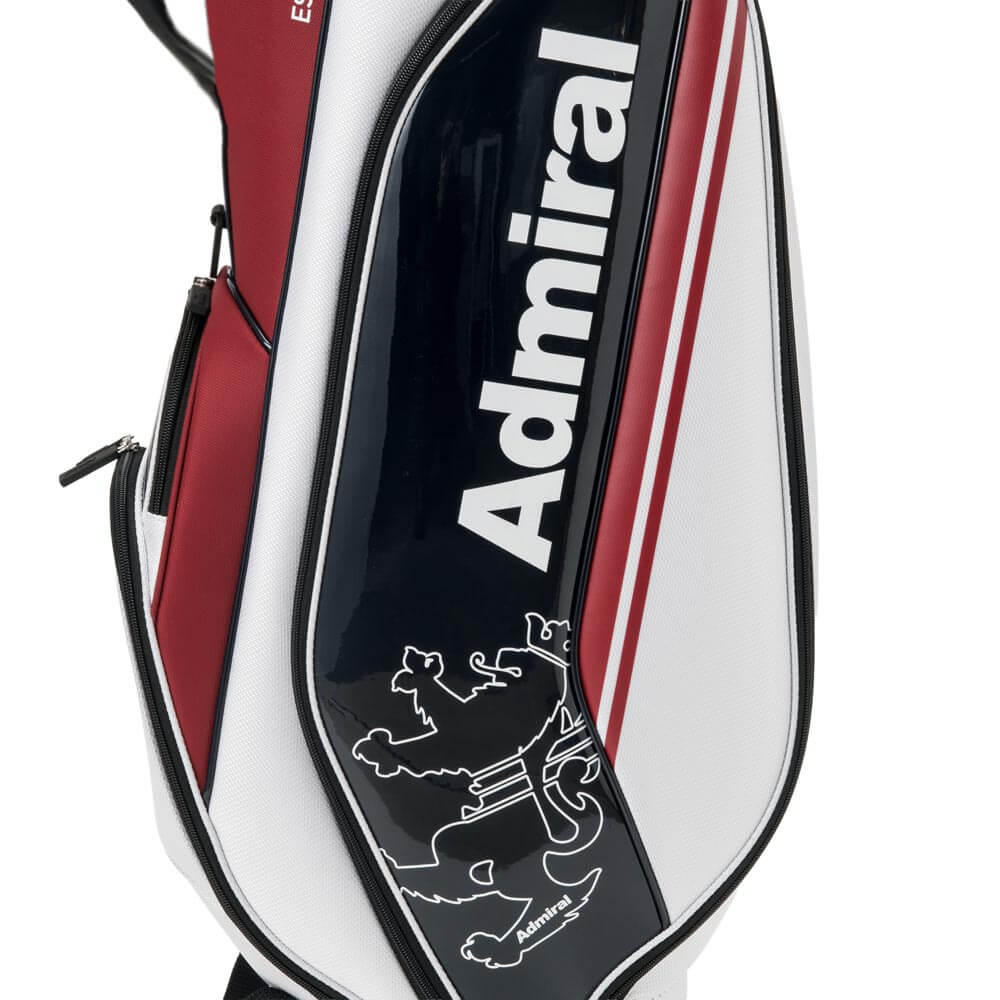 アドミラル Admiral　ベーシック カートキャディバッグ ADMG6BC7 90 トリコロール キャディバッグのポケット、ロゴ、金具、素材表面などのディテールを確認できる画像（3）