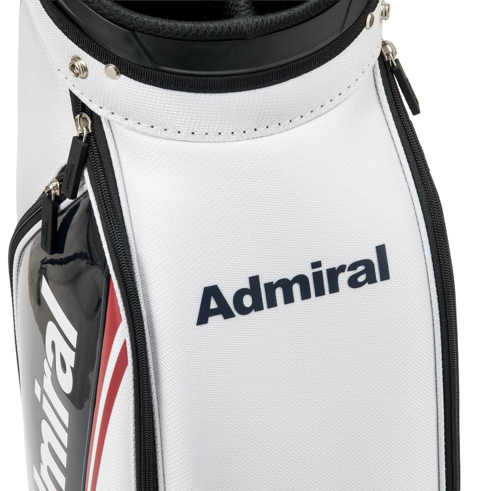 アドミラル Admiral　ベーシック カートキャディバッグ ADMG6BC7 90 トリコロール キャディバッグのポケット、ロゴ、金具、素材表面などのディテールを確認できる画像（5）