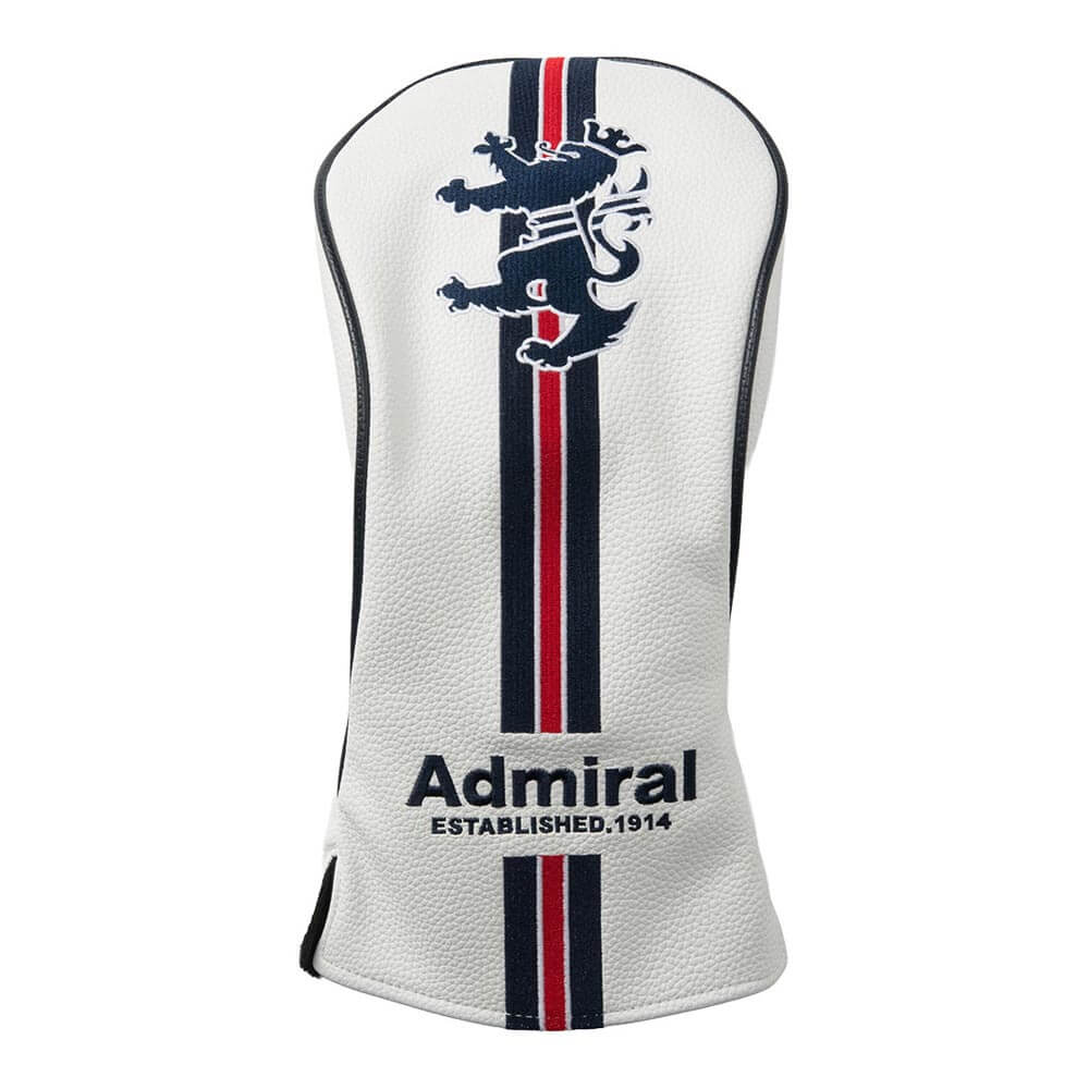 アドミラル Admiral　ランパント ヘッドカバー ドライバー用 ADMG6BHA 00 ホワイト ヘッドカバー全体を正面から確認できる画像