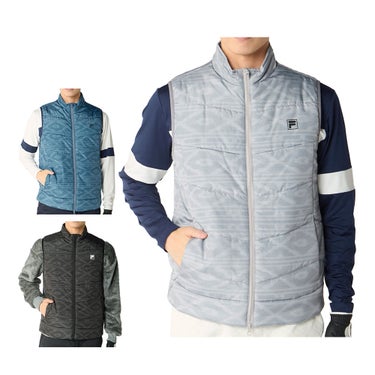 フィラ FILA　メンズ ノルディック柄 中綿 ベスト 786-240Y　2026年モデル 複数カラーのバリエーションと商品全体を確認できる画像
