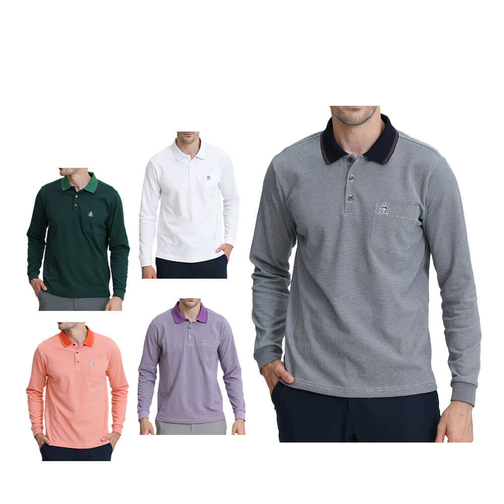マンシングウェア Munsingwear　メンズ ドット鹿の子 長袖 ポロシャツ MG6FLS32M　2026年モデル 詳細1