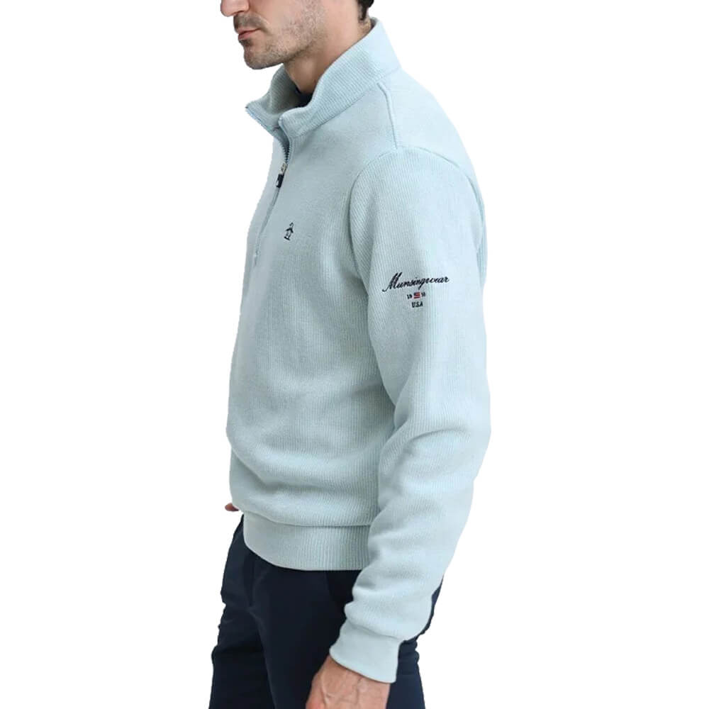 マンシングウェア Munsingwear　メンズ スタンドカラー 長袖 ハーフジップ ニット MG6FSW34M　2026年モデル 詳細4