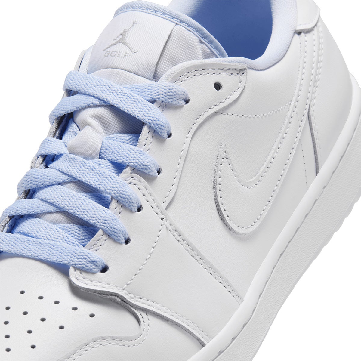 Air Jordan 1 Low G エアジョーダン　ゴルフシューズ DD9315 122 アッパーやシューレース周辺のディテールを確認できる画像