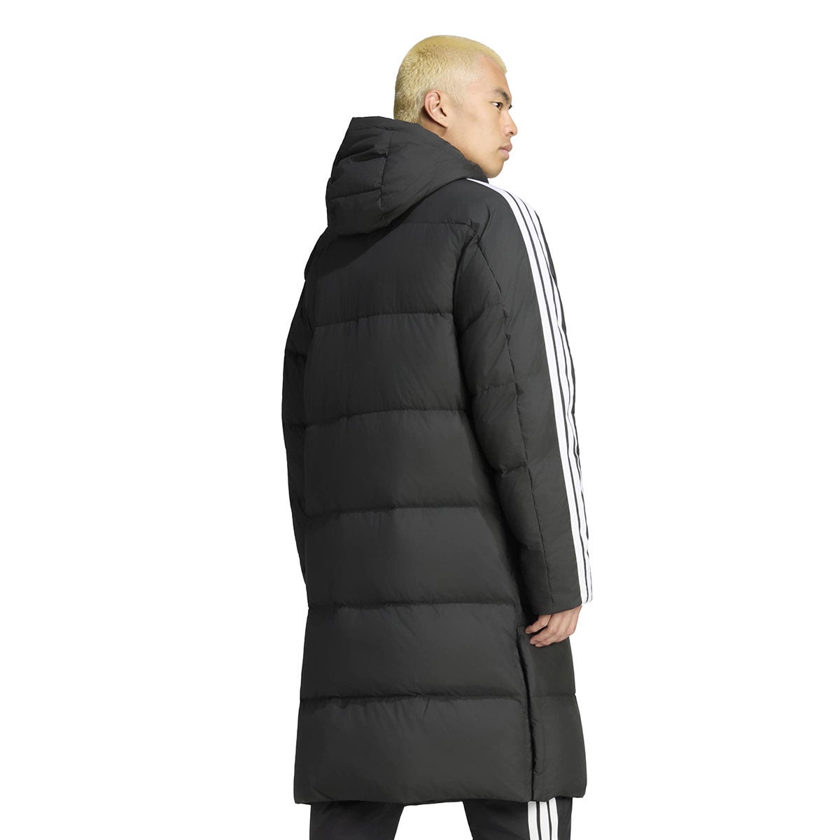 アディダス adidas　 マストハブ スリーストライプス ルーズフィット フード付き ロング ダウンコート CO452 2026年モデル 詳細4