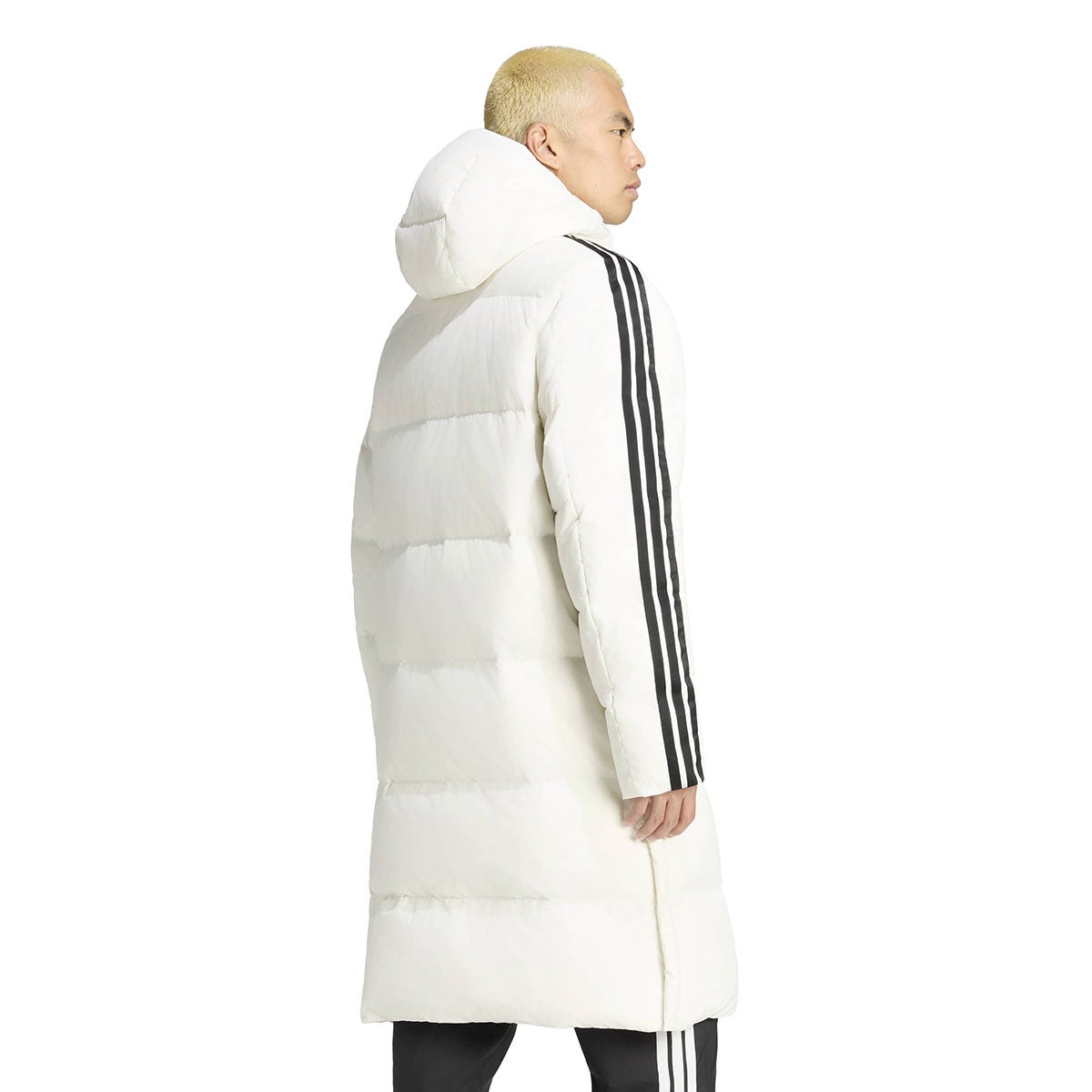 アディダス adidas　 マストハブ スリーストライプス ルーズフィット フード付き ロング ダウンコート CO452 2026年モデル 詳細9