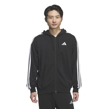 アディダス adidas　 エッセンシャルズ プラス ルーズフィット スリーストライプス フレンチテリー フルジップ パーカー TS653 2026年モデル 詳細3