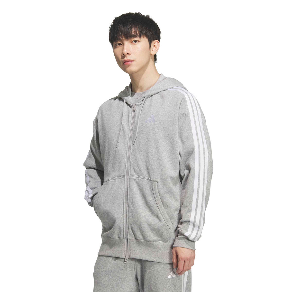 アディダス adidas　 エッセンシャルズ プラス ルーズフィット スリーストライプス フレンチテリー フルジップ パーカー TS653 2026年モデル 詳細8