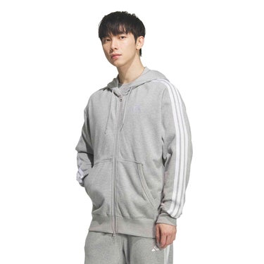 アディダス adidas　 エッセンシャルズ プラス ルーズフィット スリーストライプス フレンチテリー フルジップ パーカー TS653 2026年モデル 詳細8