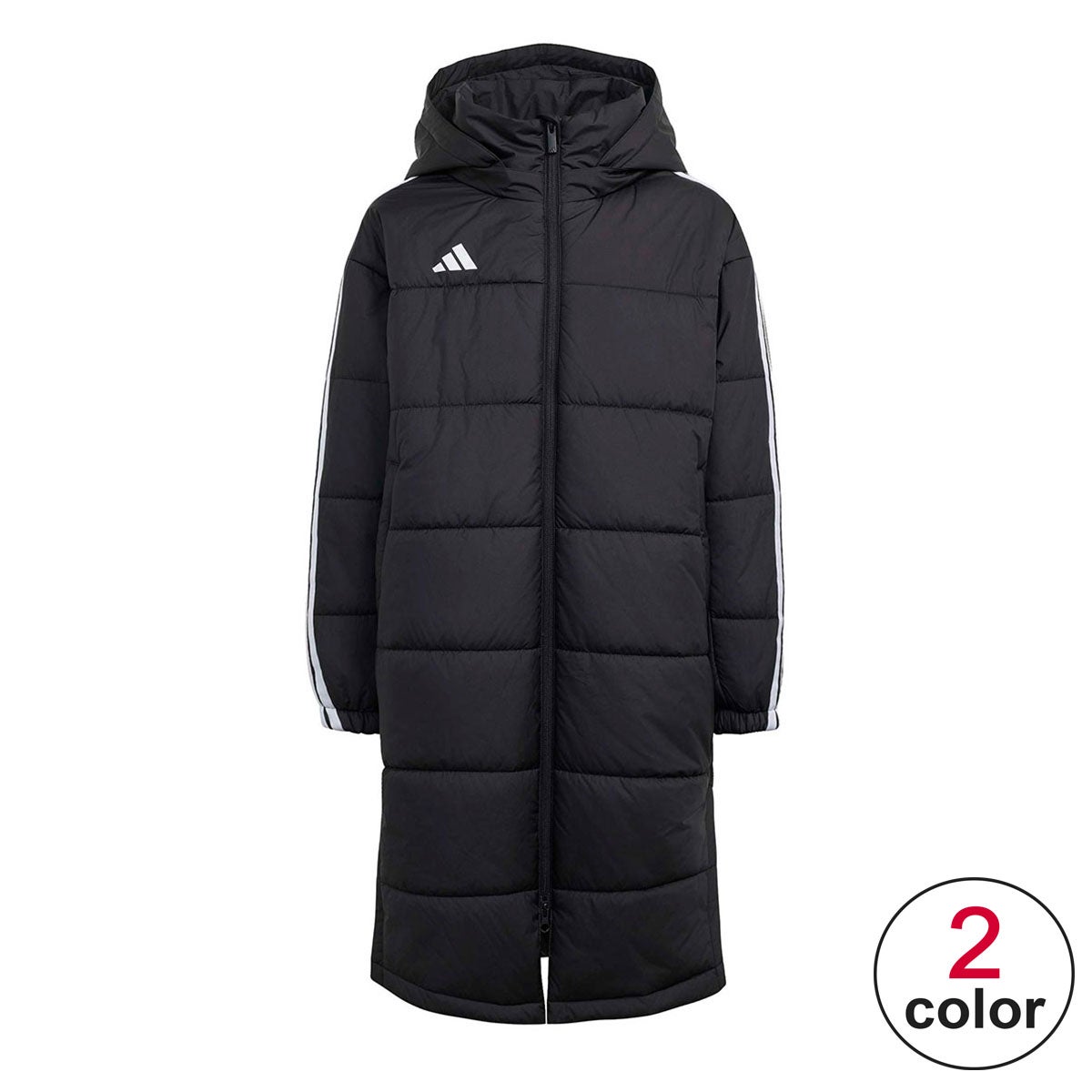 アディダス adidas　 キッズ エッセンシャルズ オーバーサイズフィット ロング 中わた入り フード付きコート YY825 2026年モデル 詳細1