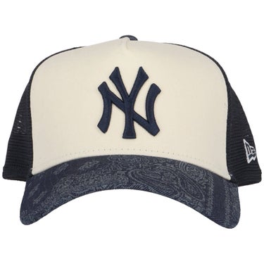 ニューエラ NEW ERA　9FORTY A-Frame トラッカー Laser Burn Out Denim ニューヨーク・ヤンキース キャップ 15137097 クロームホワイト/ネイビー　2026年モデル 詳細3